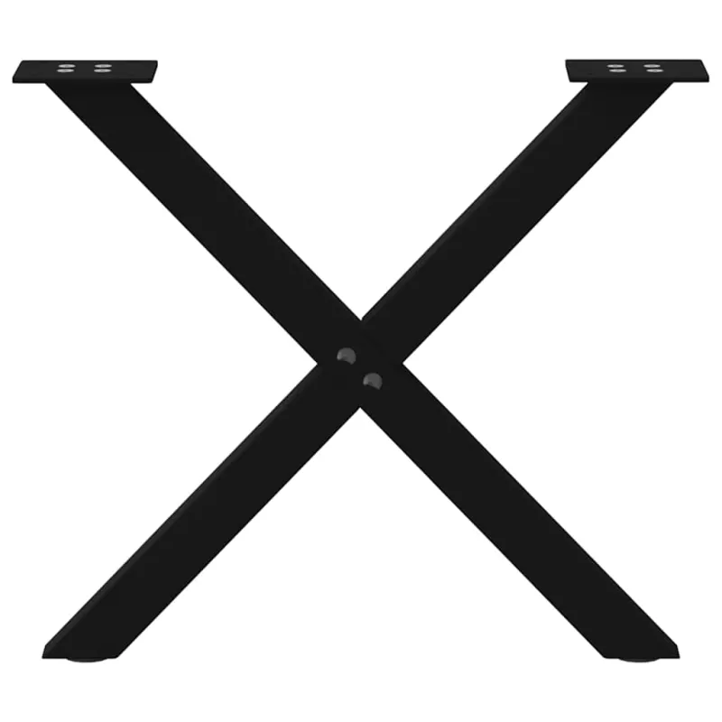 Kavos staliuko kojelės, X formos, 2 vnt., juodos, 50x(42-43) cm, plienas