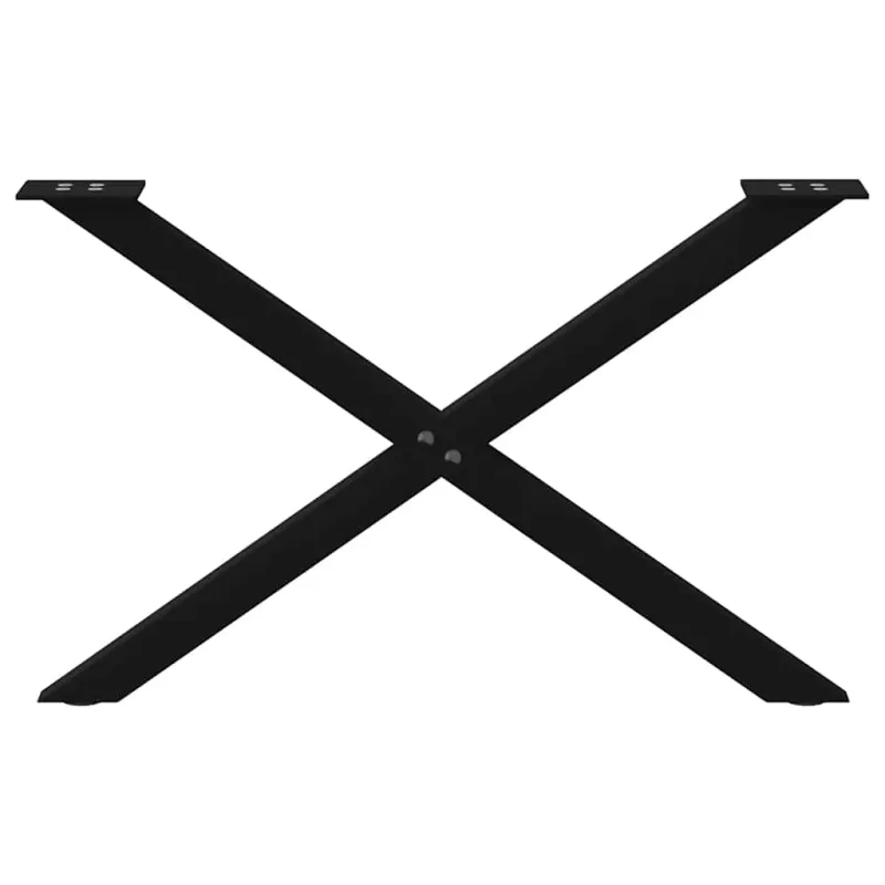 Kavos staliuko kojelės, X formos, 2 vnt., juodos, 70x(42-43) cm, plienas