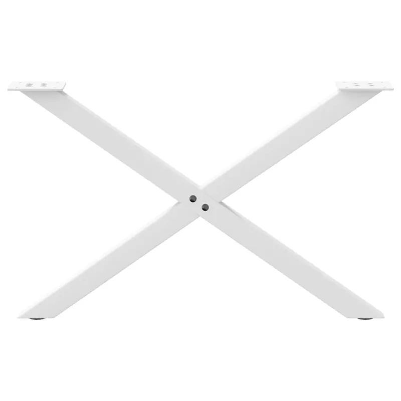 Kavos staliuko kojelės, 2 vnt., baltos, 70x(42-43) cm, plienas, X formos
