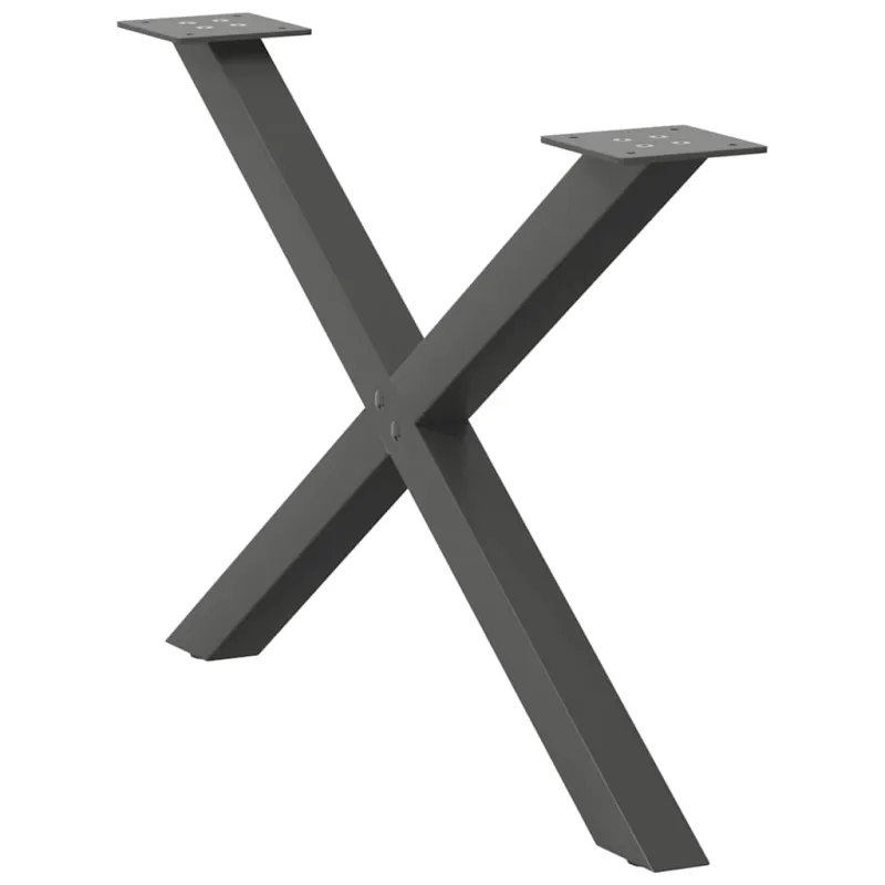 Kavos staliuko kojelės, 2 vnt., antracito spalvos, 70x(42-43) cm, plienas