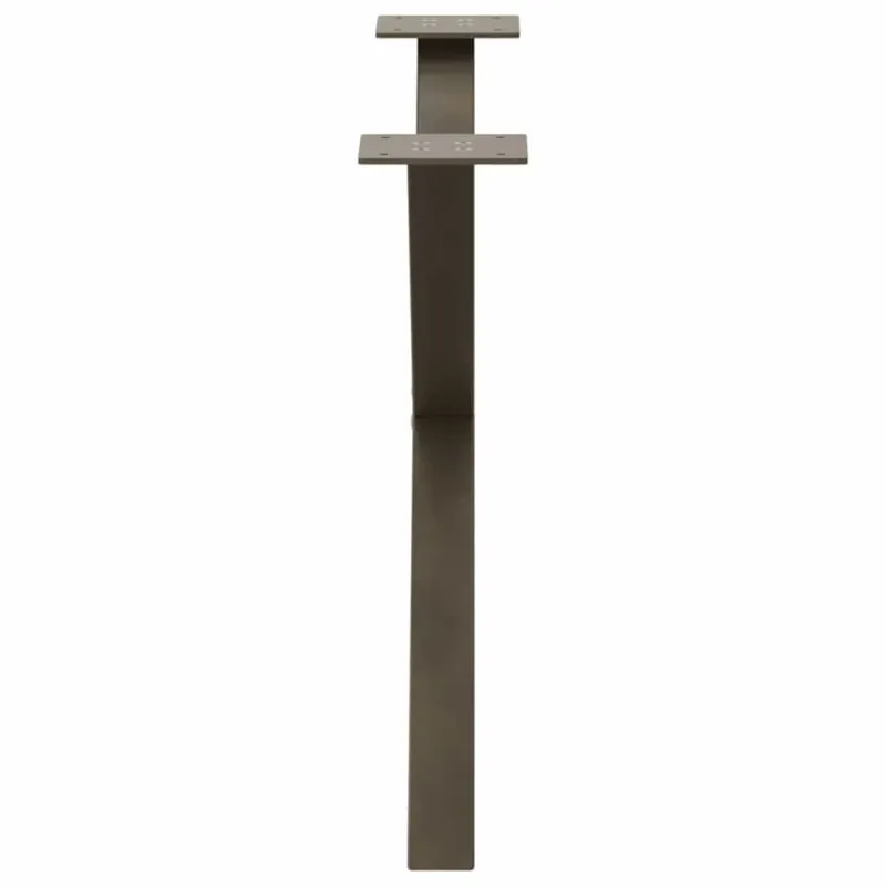 Kavos staliuko kojelės, X formos, 2 vnt., natūralus plienas, 70x(42-43) cm, plienas