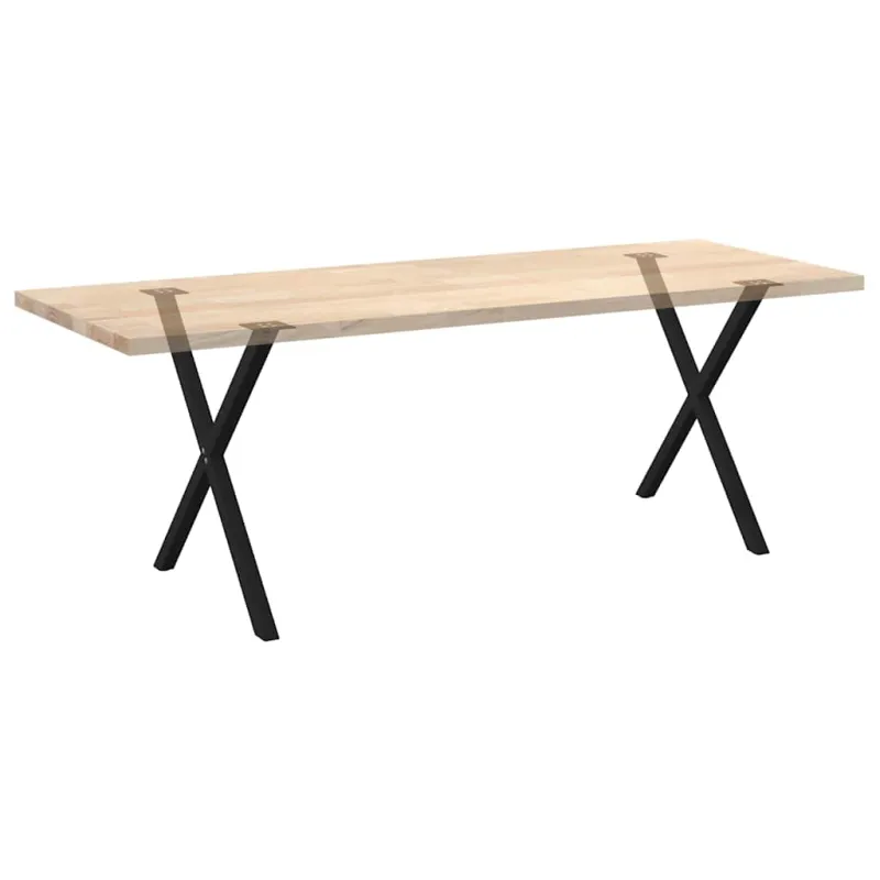 Valgomojo stalo kojos, 2 vnt., juodos, 80x(72-73) cm, plienas, X formos