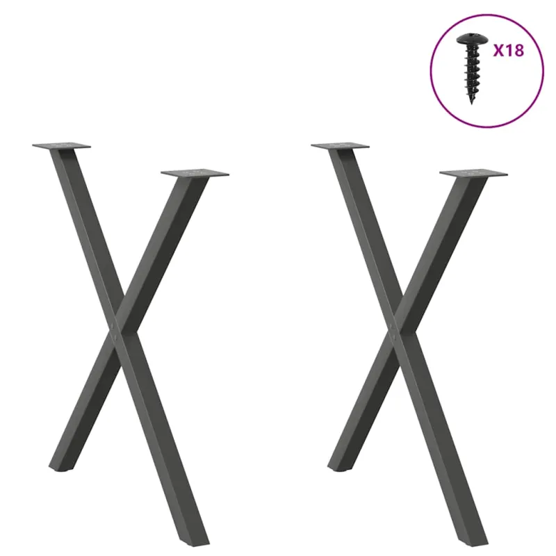 Valgomojo stalo kojos, 2 vnt., antracito spalvos, 80x(72-73) cm, plienas