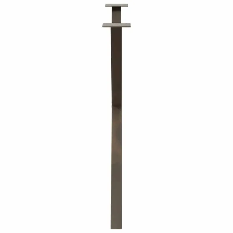Valgomojo stalo kojelės, X formos, 2 vnt., natūralus plienas, 90x(72-73) cm, plienas