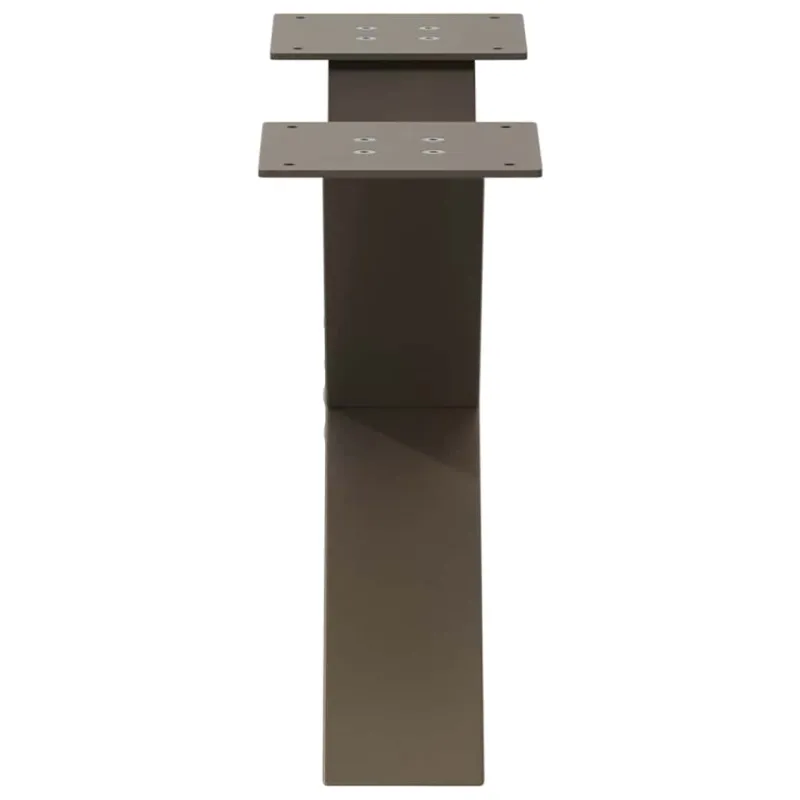 Kavos staliuko kojelės, X formos, 2 vnt., natūralus plienas, 60x(30-31) cm, plienas