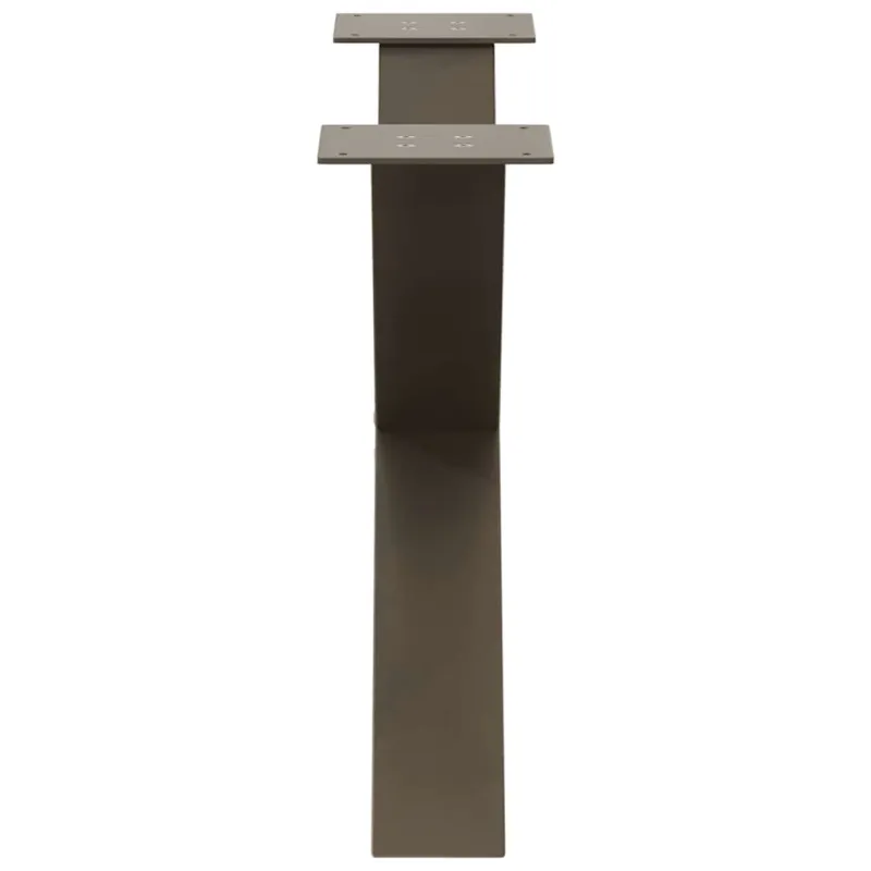 Kavos staliuko kojelės, X formos, 2 vnt., natūralus plienas, 70x(42-43) cm, plienas
