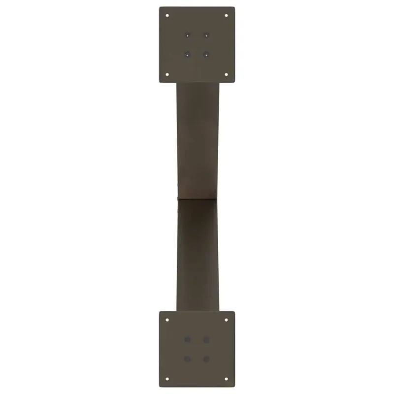 Valgomojo stalo kojelės, X formos, 2 vnt., natūralus plienas, 70x(72-73) cm, plienas
