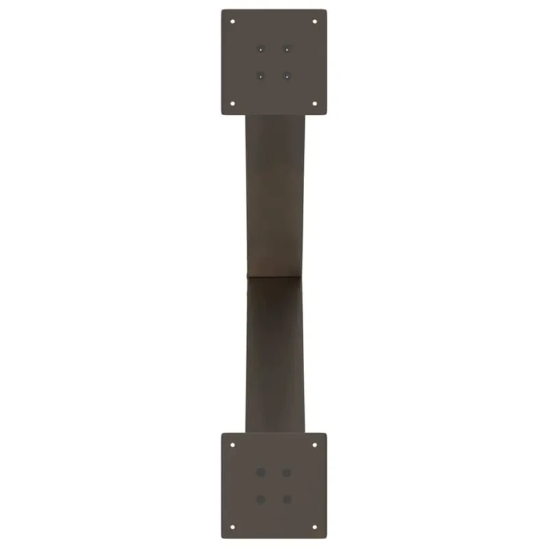 Valgomojo stalo kojelės, X formos, 2 vnt., natūralus plienas, 80x(72-73) cm, plienas
