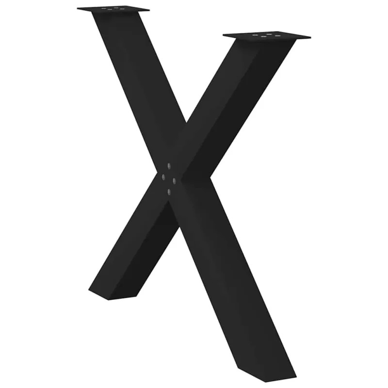 Valgomojo stalo kojos, 2 vnt., juodos, 90x(72-73) cm, plienas, X formos