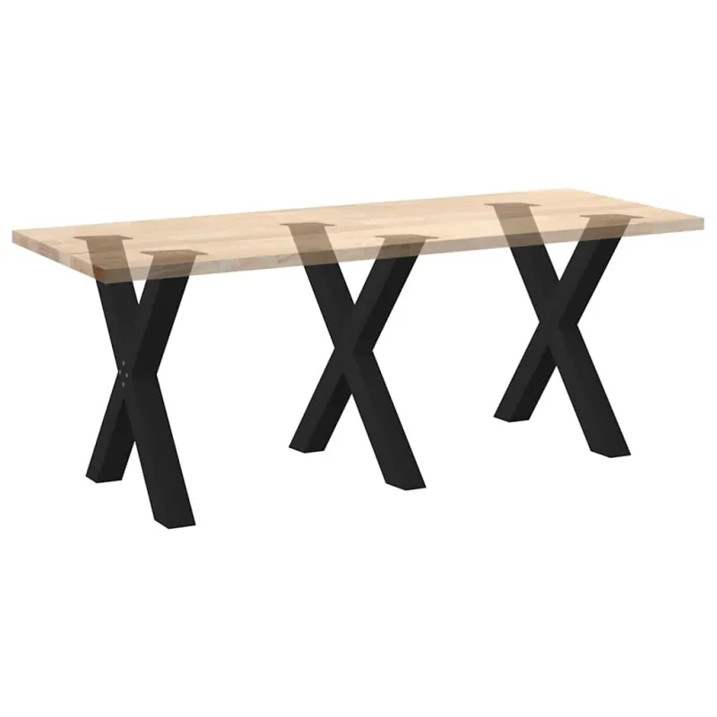 Valgomojo stalo kojos, 3 vnt., juodos, 70x(72-73) cm, plienas, X formos