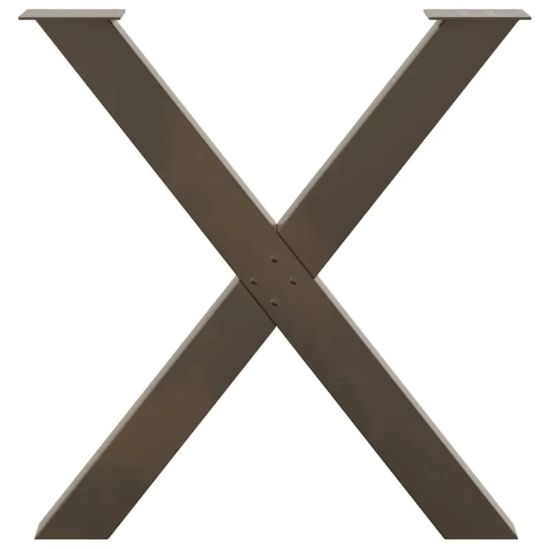 Valgomojo stalo kojos, X formos, 3 vnt., natūralus plienas, 70x(72-73) cm, plienas