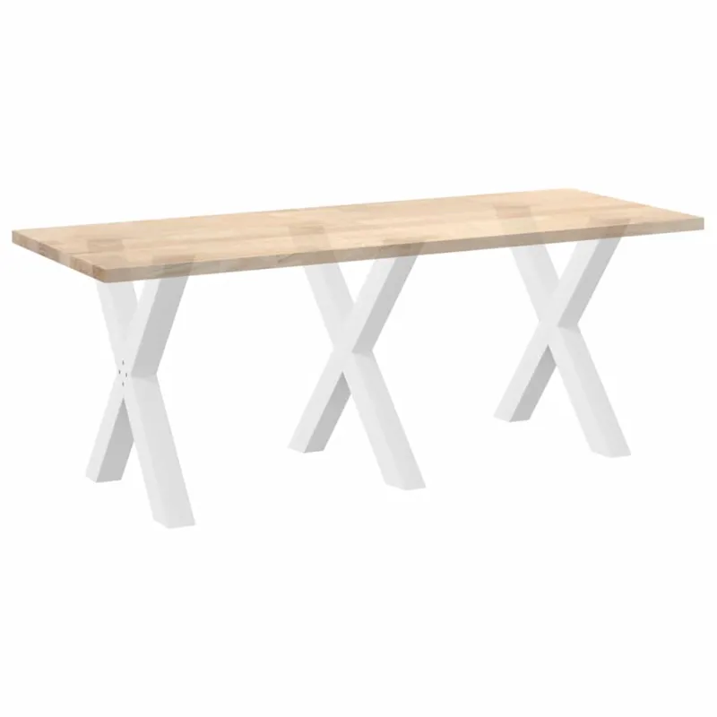 Valgomojo stalo kojos, 3 vnt., baltos, 80x(72-73) cm, plienas, X formos
