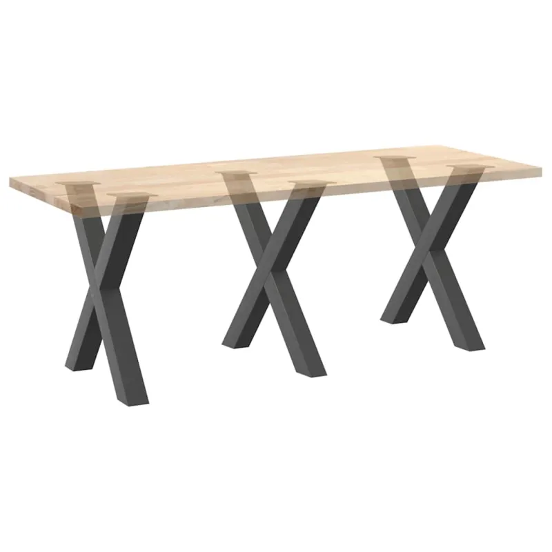 Valgomojo stalo kojos, 3 vnt., antracito spalvos, 80x(72-73) cm, plienas