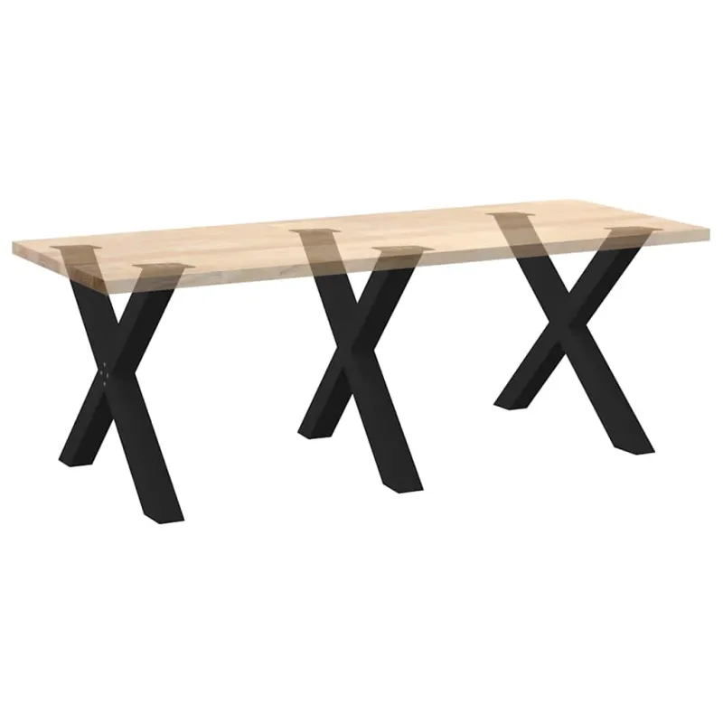 Valgomojo stalo kojos, 3 vnt., juodos, 90x(72-73) cm, plienas, X formos