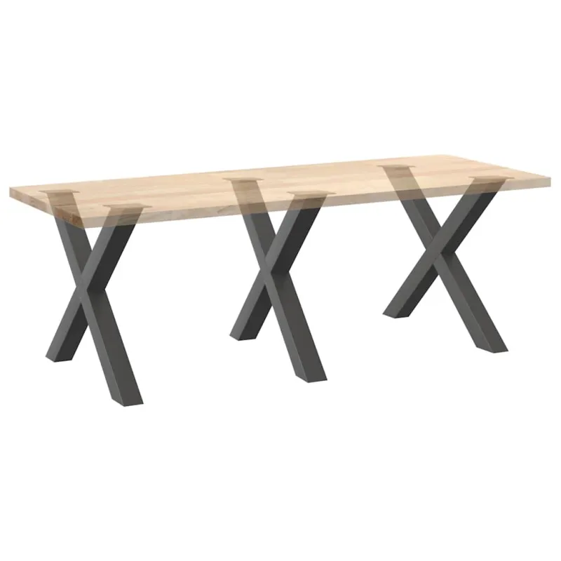 Valgomojo stalo kojos, 3 vnt., antracito spalvos, 90x(72-73) cm, plienas