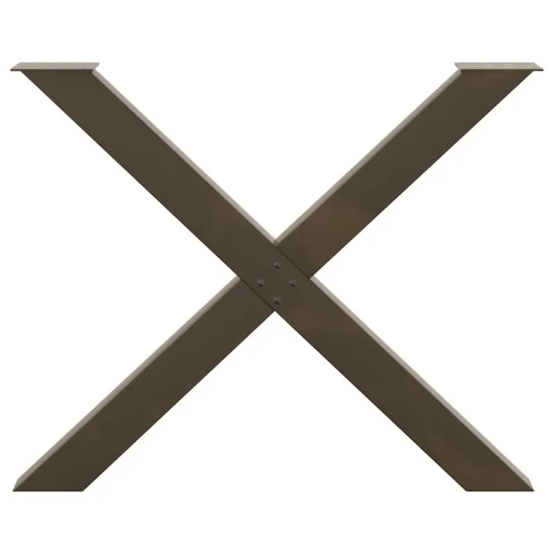 Valgomojo stalo kojos, X formos, 3 vnt., natūralus plienas, 90x(72-73) cm, plienas