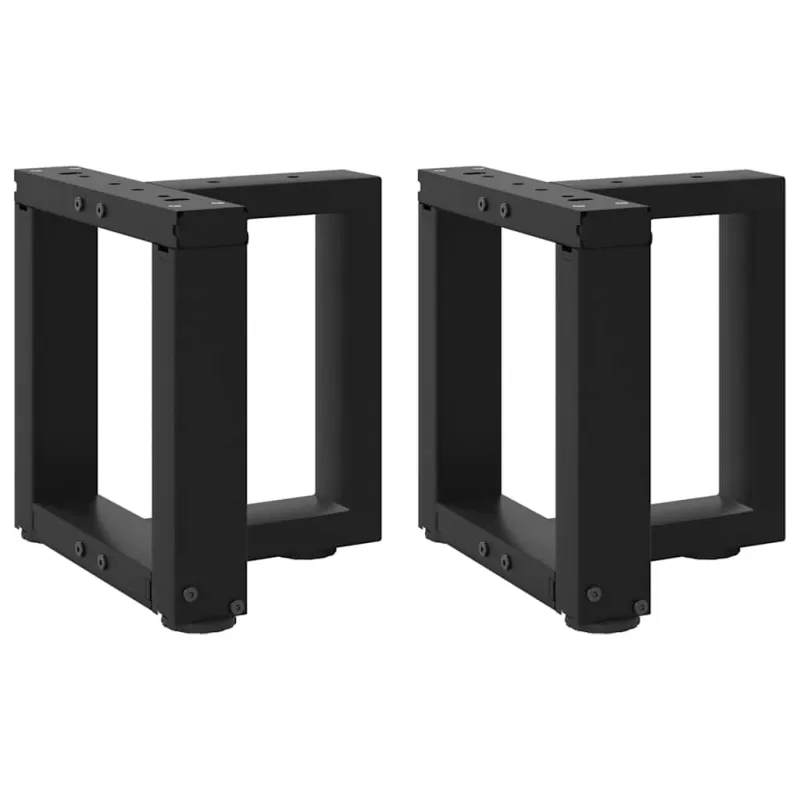 Kavos staliuko kojelės, 2 vnt., juodos, 30x25x(30-31) cm, plienas