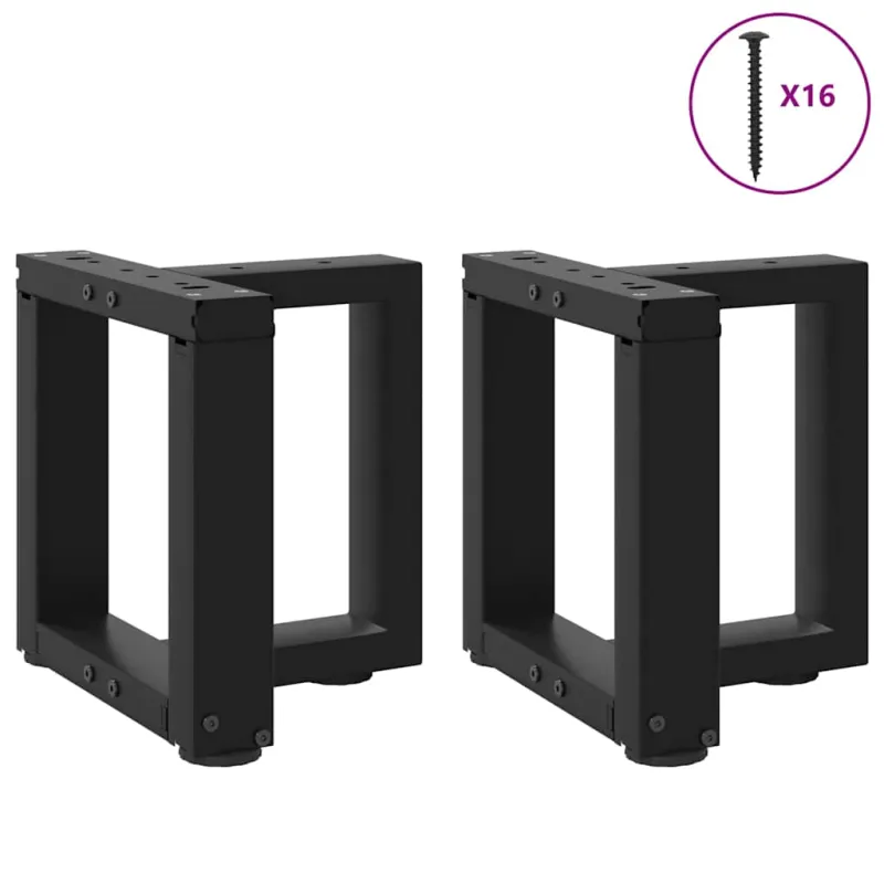 Kavos staliuko kojelės, 2 vnt., juodos, 30x25x(30-31) cm, plienas