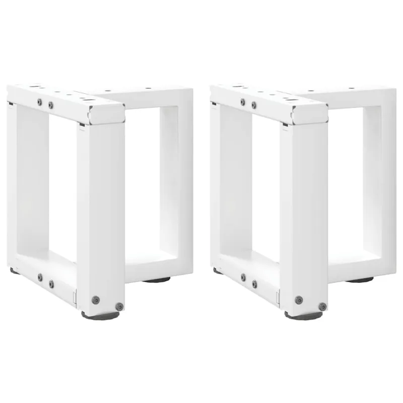 Kavos staliuko kojelės, 2 vnt., baltos, 30x25x(30-31) cm, plienas, T formos