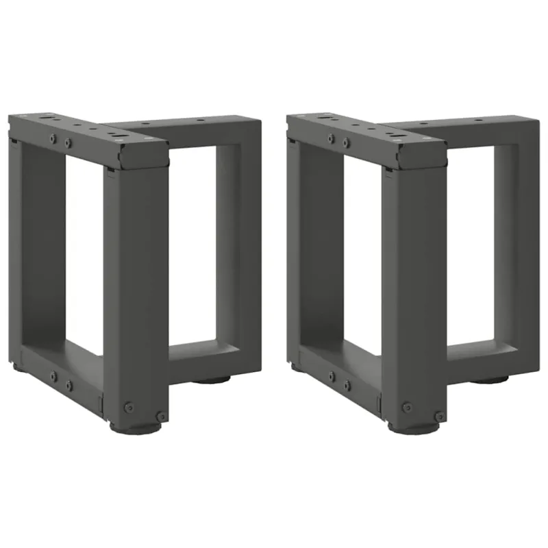 Kavos staliuko kojelės, 2 vnt., antracito spalvos, 30x25x(30-31) cm, plienas