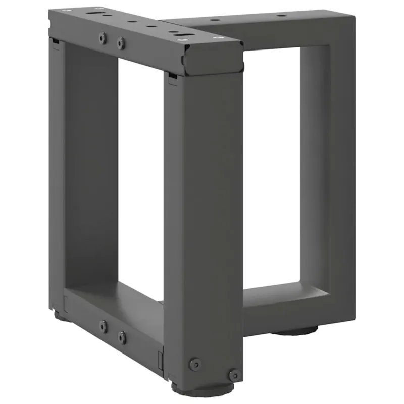 Kavos staliuko kojelės, 2 vnt., antracito spalvos, 30x25x(30-31) cm, plienas
