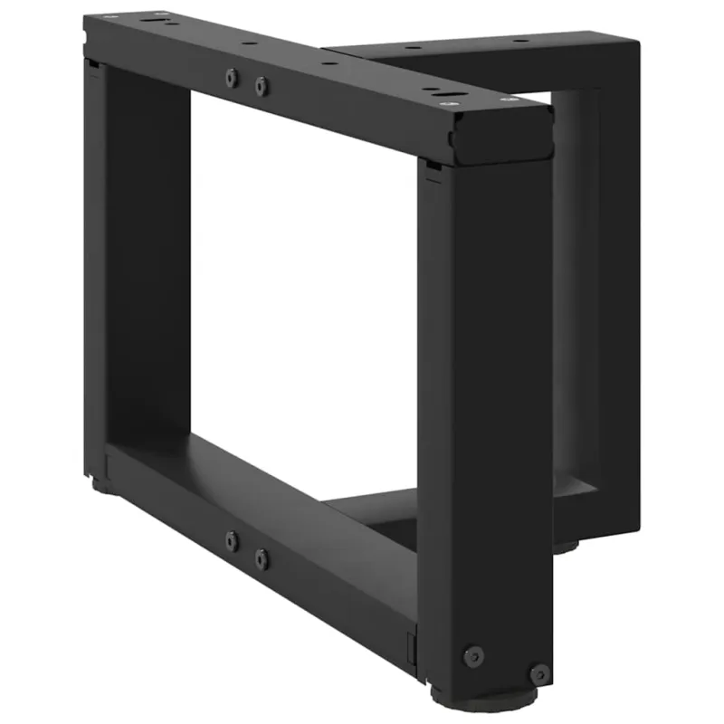 Kavos staliuko kojelės, 2 vnt., juodos, 40x25x(30-31) cm, plienas, T formos