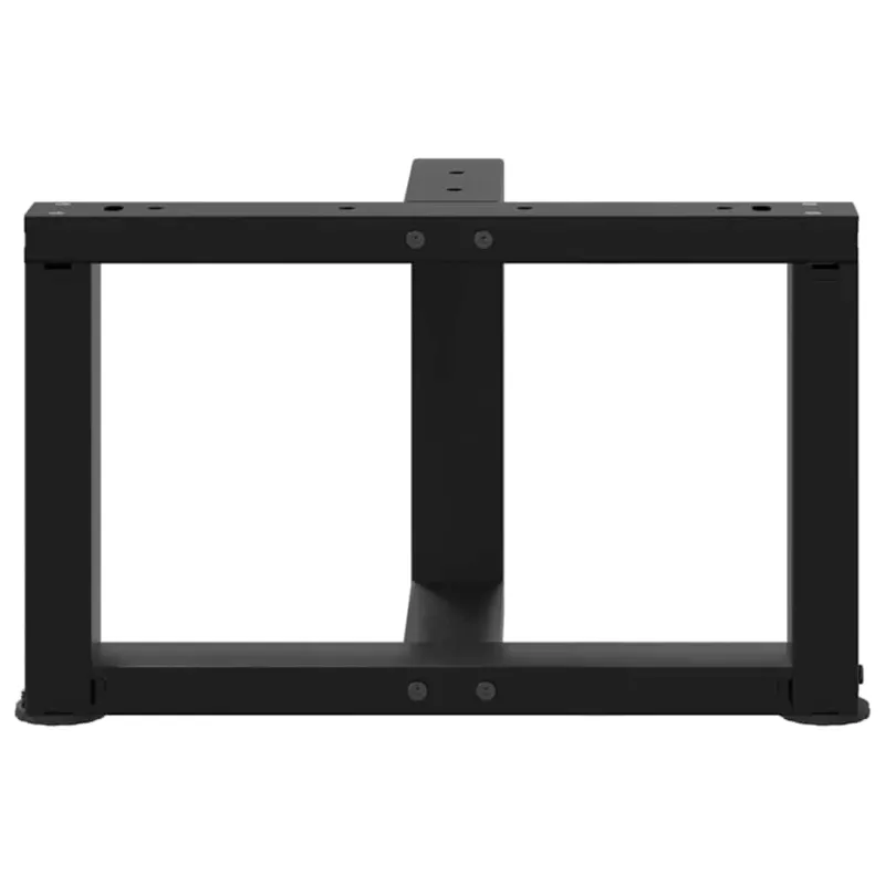 Kavos staliuko kojelės, 2 vnt., juodos, 40x25x(30-31) cm, plienas, T formos