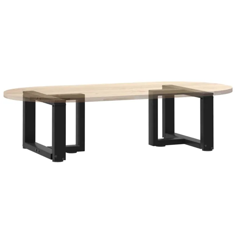 Kavos staliuko kojelės, 2 vnt., juodos, 40x25x(30-31) cm, plienas, T formos