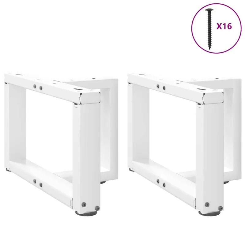 Kavos staliuko kojelės, T formos, 2 vnt., baltos, 40x25x(30-31) cm, plienas