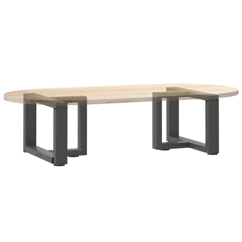 Kavos staliuko kojelės, T formos, 2 vnt., antracito spalvos, 40x25x(30-31) cm, plienas