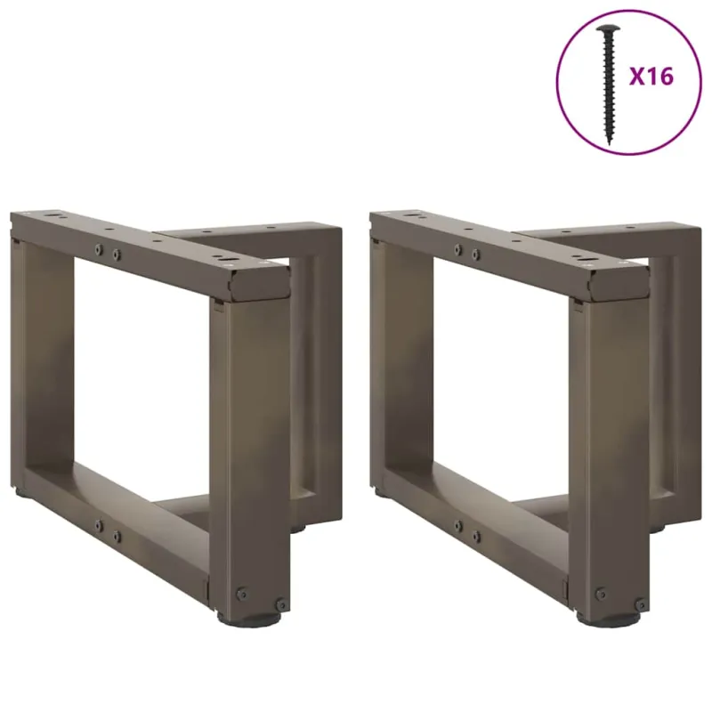 Kavos staliuko kojelės, 2 vnt., juodos, 40x25x(30-31) cm, plienas, T formos