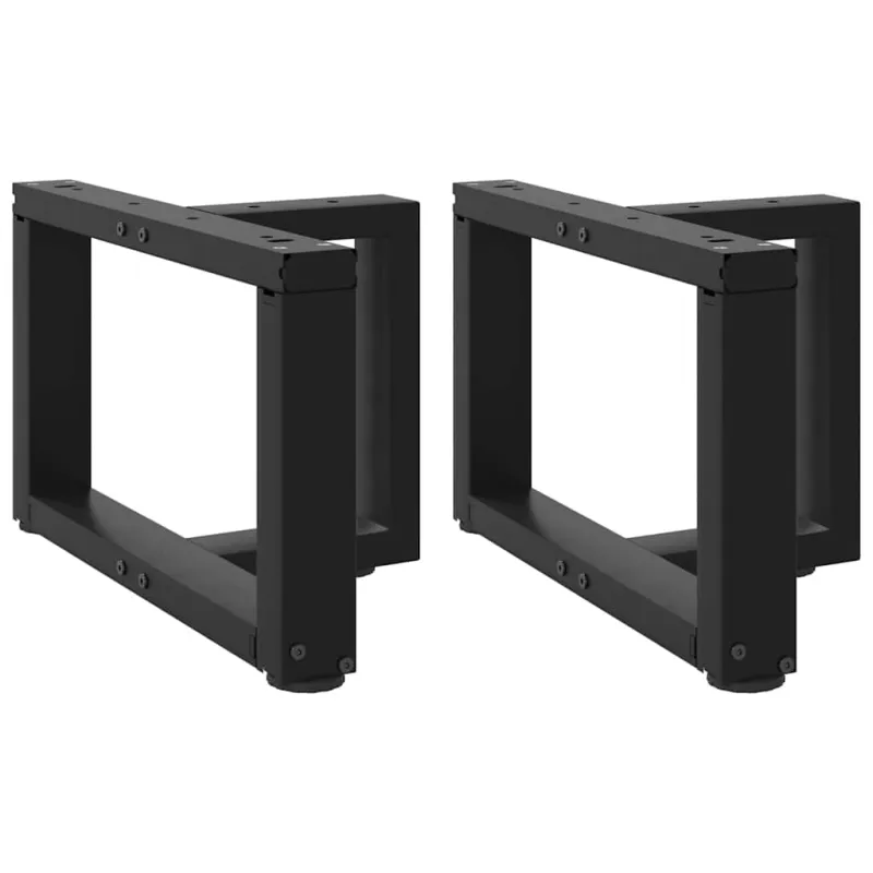 Kavos staliuko kojelės, T formos, 2 vnt., juodos, 50x25x(30-31) cm, plienas
