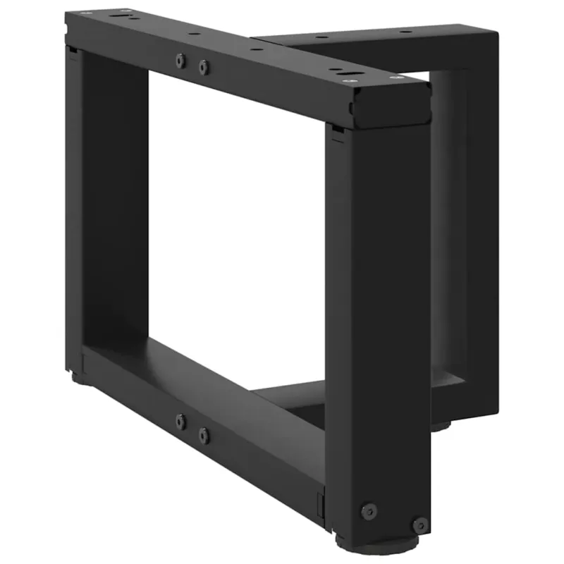 Kavos staliuko kojelės, T formos, 2 vnt., juodos, 50x25x(30-31) cm, plienas