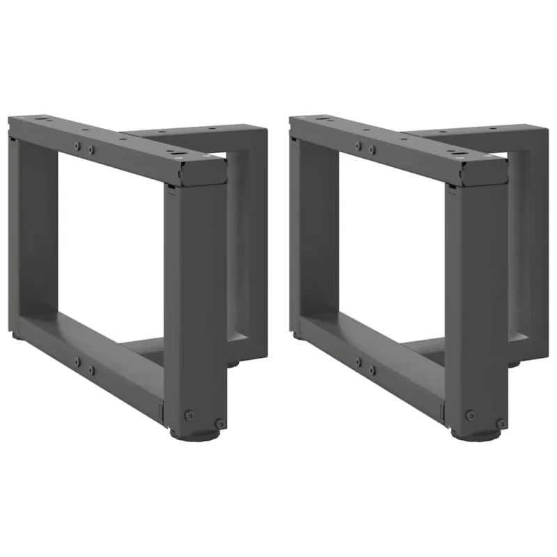 Kavos staliuko kojelės, T formos, 2 vnt., antracito spalvos, 50x25x(30-31) cm, plienas
