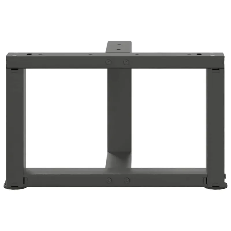 Kavos staliuko kojelės, T formos, 2 vnt., antracito spalvos, 50x25x(30-31) cm, plienas