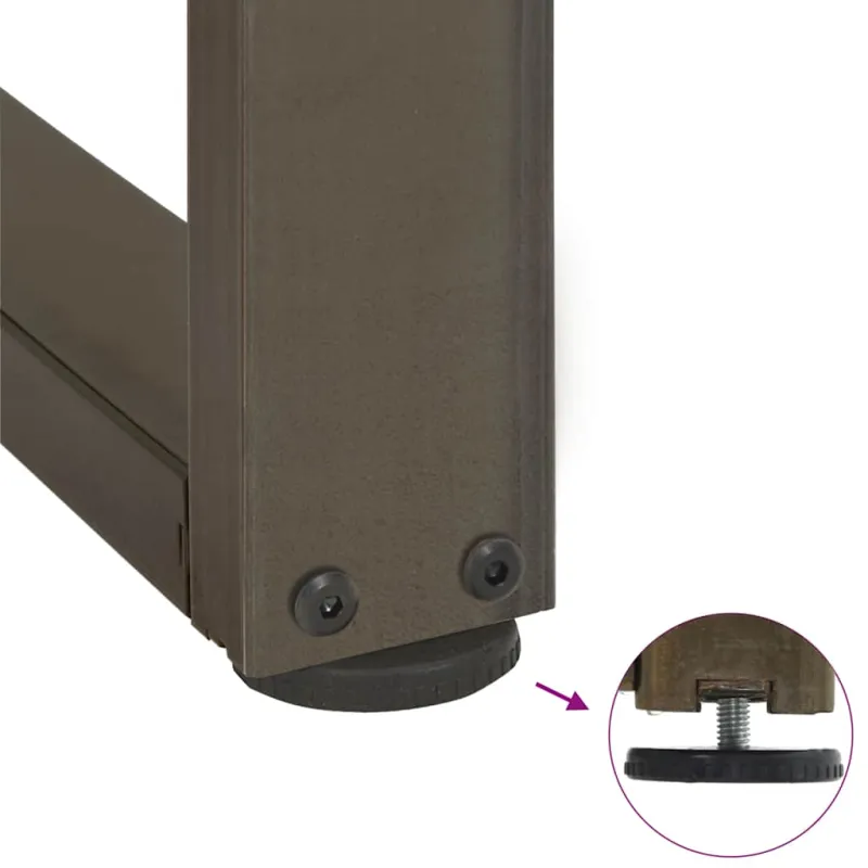 Kavos staliuko kojelės, T formos, 2 vnt., juodos, 50x25x(30-31) cm, plienas