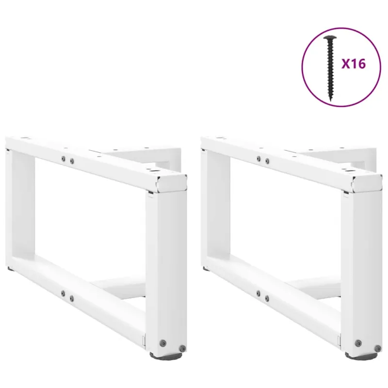 Kavos staliuko kojelės, 2 vnt., baltos, 60x25x(30-31) cm, plienas
