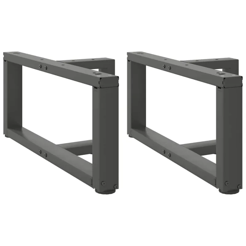 Kavos staliuko kojelės, 2 vnt., antracito spalvos, 60x25x(30-31) cm, plienas