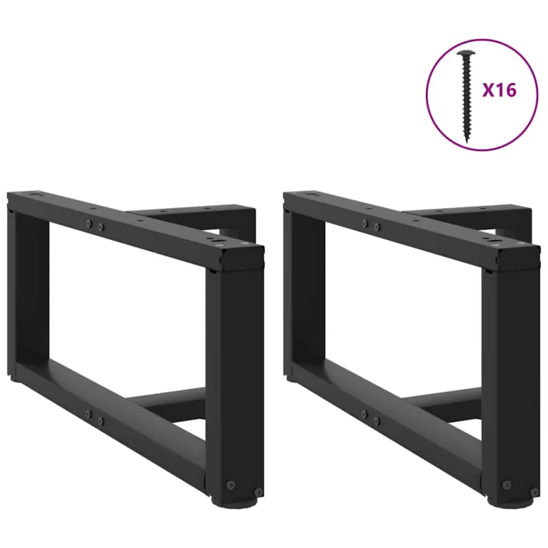 Kavos staliuko kojelės, 2 vnt., juodos, 70x25x(30-31) cm, plienas