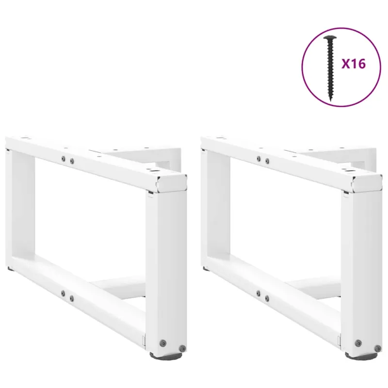 Kavos staliuko kojelės, 2 vnt., baltos, 70x25x(30-31) cm, plienas, T formos