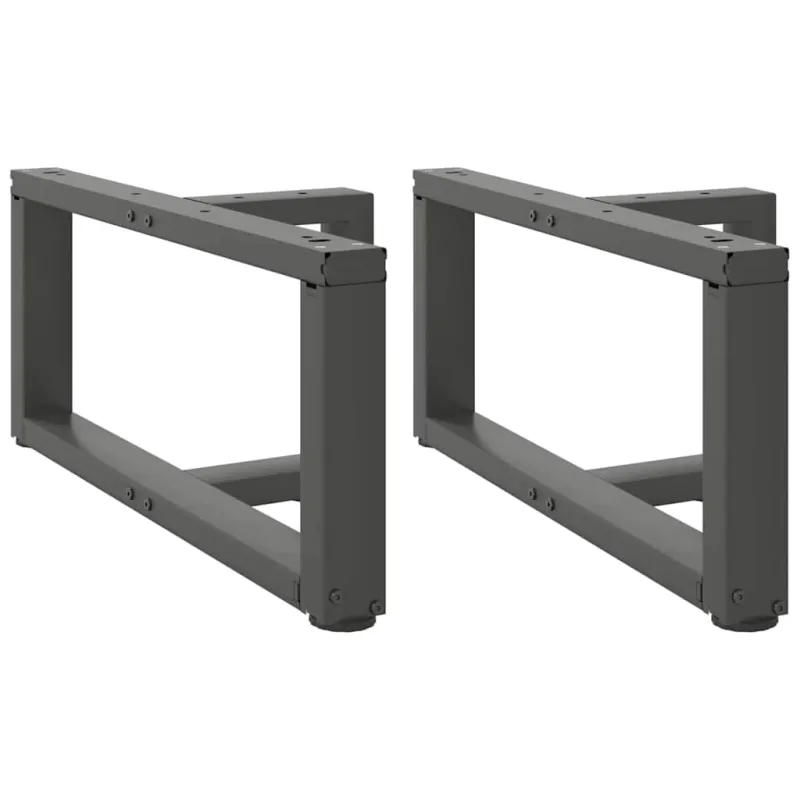 Kavos staliuko kojelės, T formos, 2 vnt., antracito spalvos, 70x25x(30-31) cm, plienas