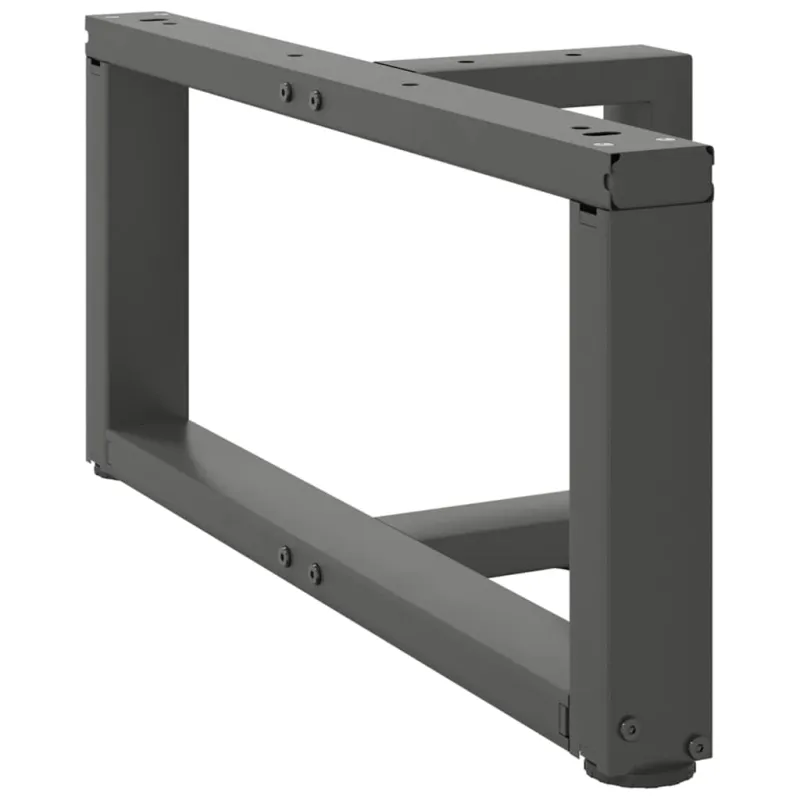 Kavos staliuko kojelės, T formos, 2 vnt., antracito spalvos, 70x25x(30-31) cm, plienas