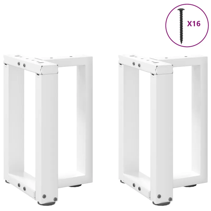 Kavos staliuko kojelės, 2 vnt., baltos, 28x25x(42-43) cm, plienas, T formos
