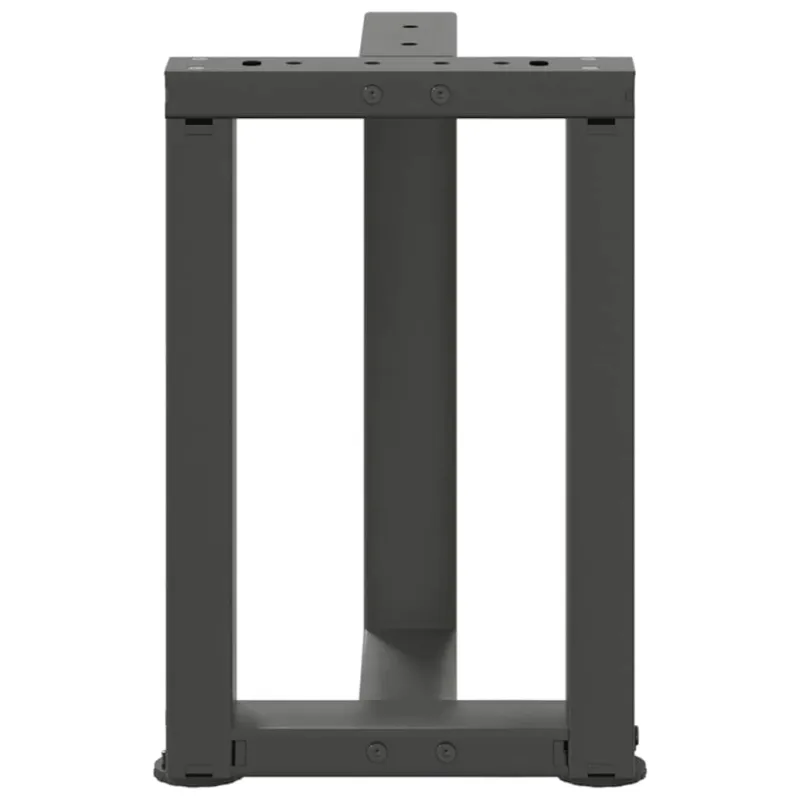 Kavos staliuko kojelės, 2 vnt., antracito spalvos, 28x25x(42-43) cm, plienas
