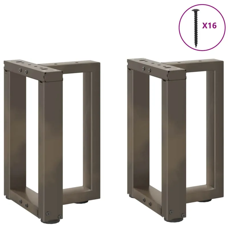 Kavos staliuko kojelės, T formos, 2 vnt., juodos, 28x25x(42-43) cm, plienas