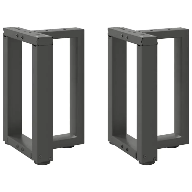Kavos staliuko kojelės, T formos, 2 vnt., antracito spalvos, 38x25x(42-43) cm, plienas