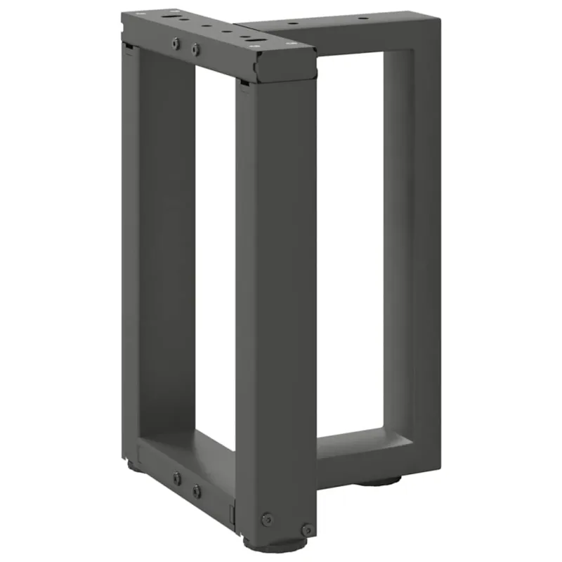 Kavos staliuko kojelės, T formos, 2 vnt., antracito spalvos, 38x25x(42-43) cm, plienas