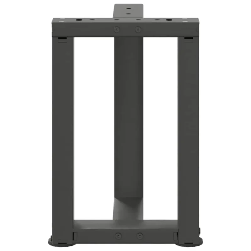 Kavos staliuko kojelės, T formos, 2 vnt., antracito spalvos, 38x25x(42-43) cm, plienas