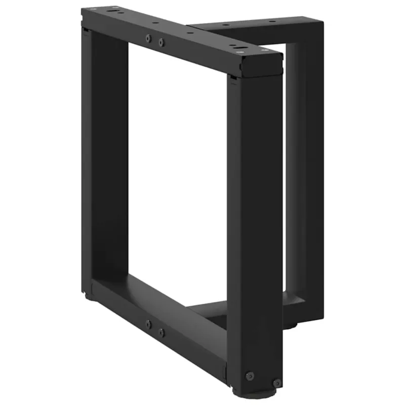 Kavos staliuko kojelės, T formos, 2 vnt., juodos, 50x25x(42-43) cm, plienas