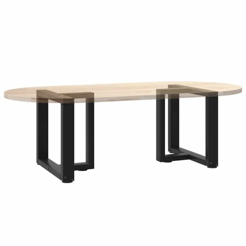 Kavos staliuko kojelės, T formos, 2 vnt., juodos, 50x25x(42-43) cm, plienas